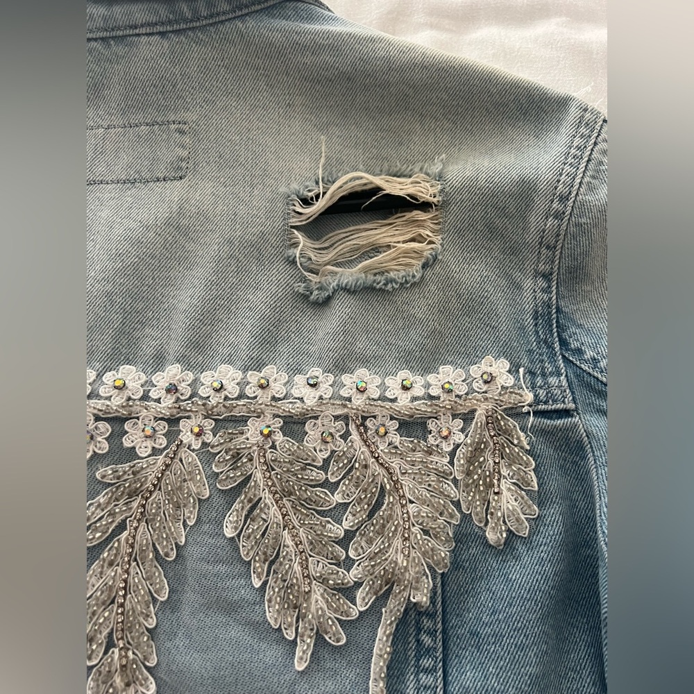 Original Whitney Embellished Denim Jacket Small - Picture 9 of 11
